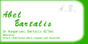 abel bartalis business card